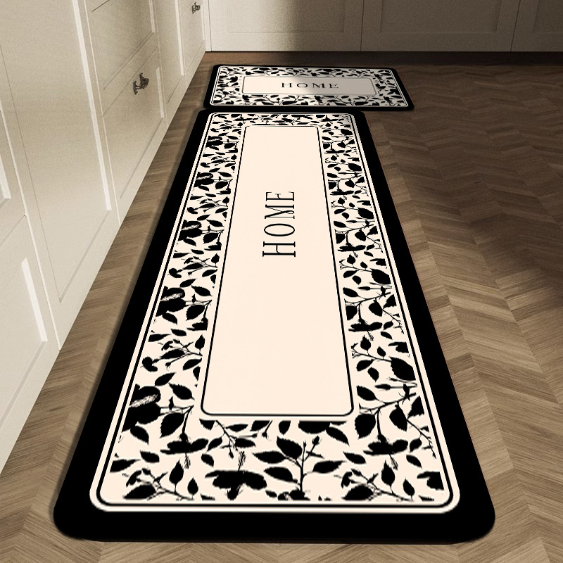 Commercial Kitchen Tile - Черно-белый геометрический коврик для кухни с