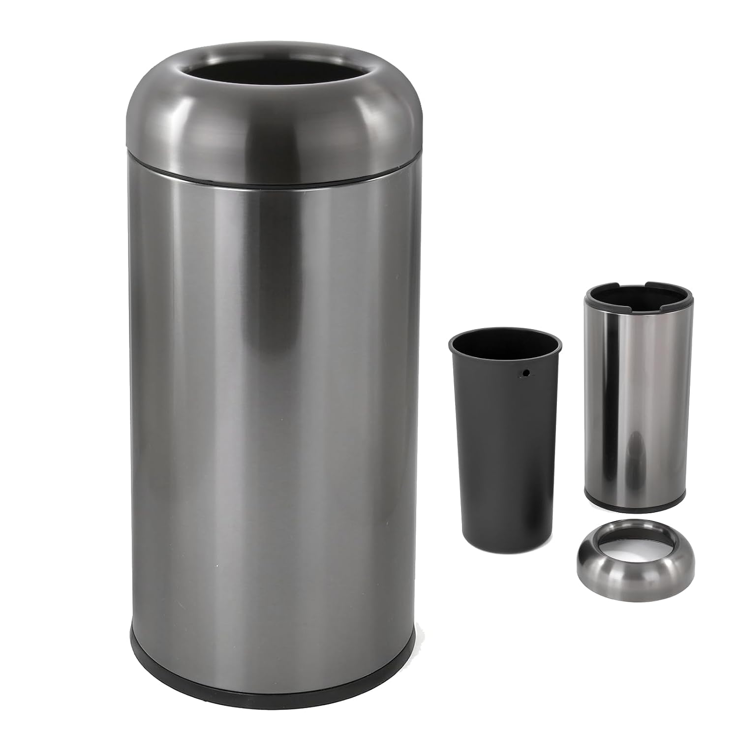 Commercial Kitchen Garbage Can - Темно-серебристый 16-галлонный большой коммерческий мусорный контейнер,