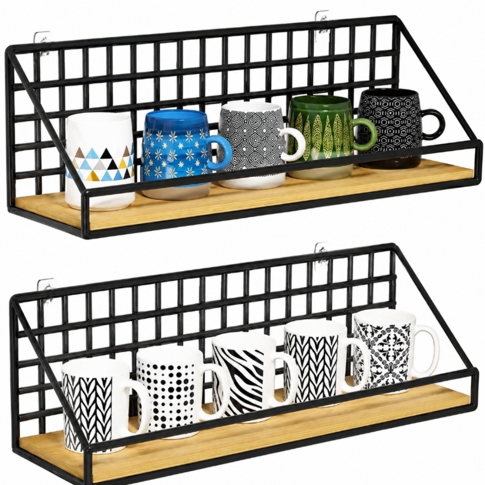 Commercial Kitchen Wall Shelves - Настенная металлическая полка-корзина для хранения, плавающая