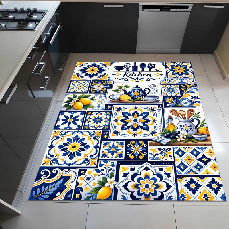 Commercial Kitchen Tile - Коврик для кухни в средиземноморском стиле