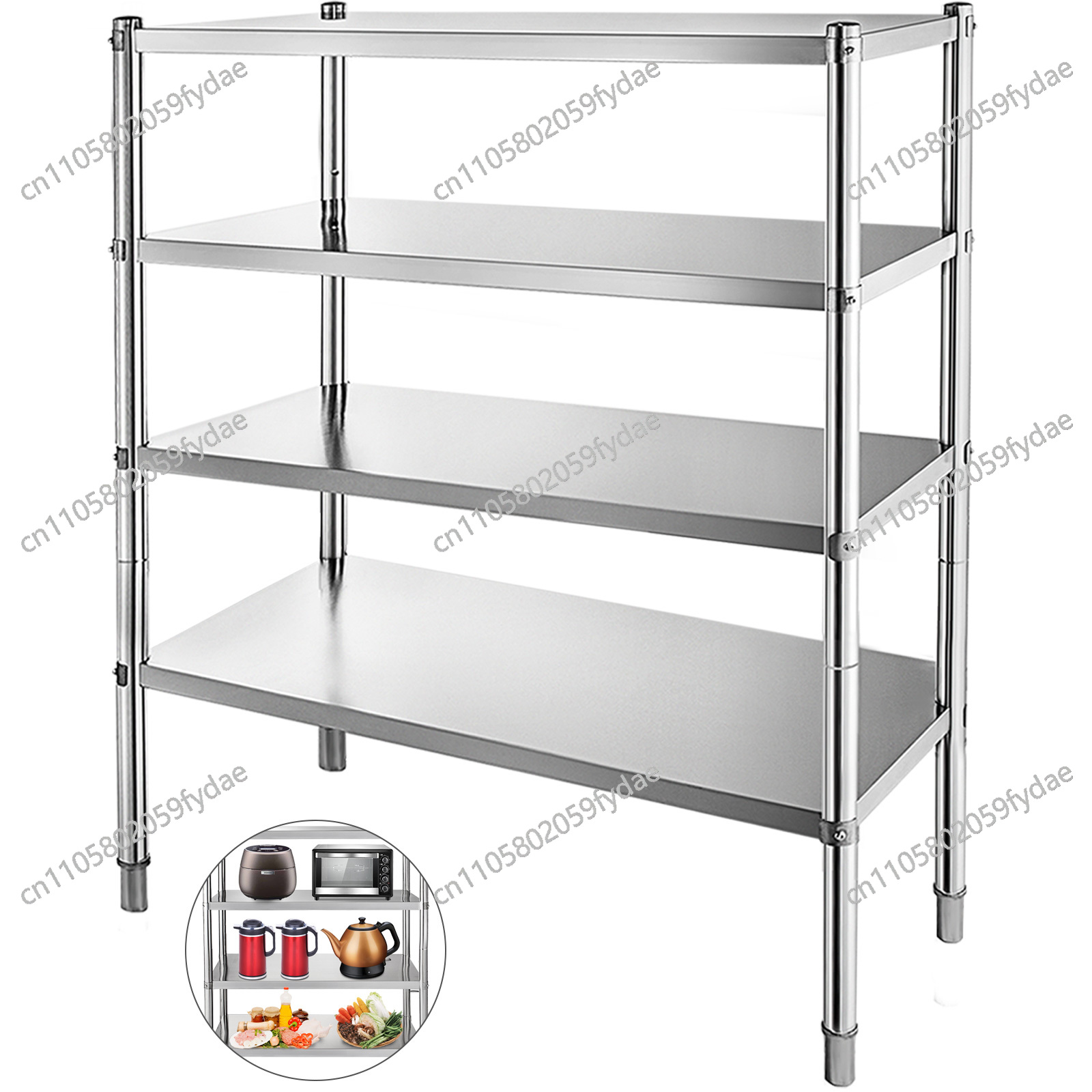 Commercial Kitchen Store - 4-ярусная коммерческая стеллажная система из нержавеющей