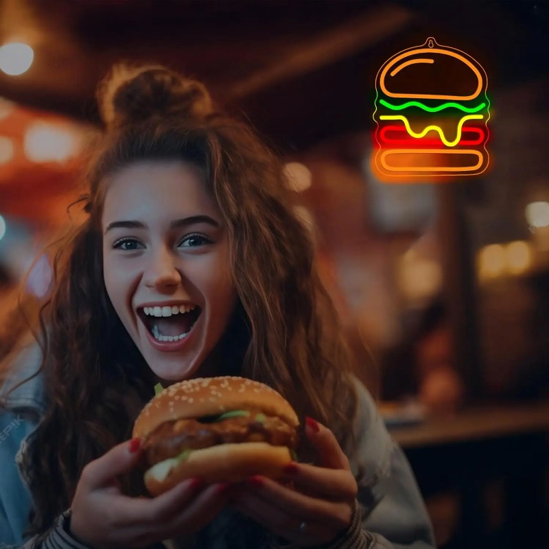Неоновая вывеска «Бургер» с мн – обзор и цена Commercial Kitchen Ideas